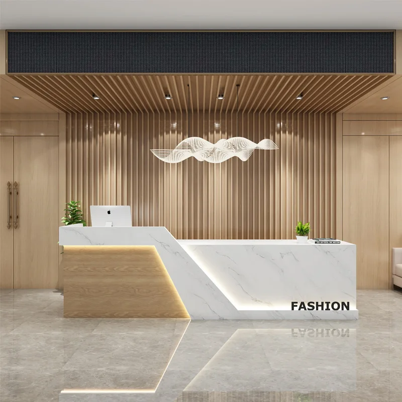 Inconceivable Design Marble Stone Table Salon Reception Counter Desk Beauty Custom Design Reception Table