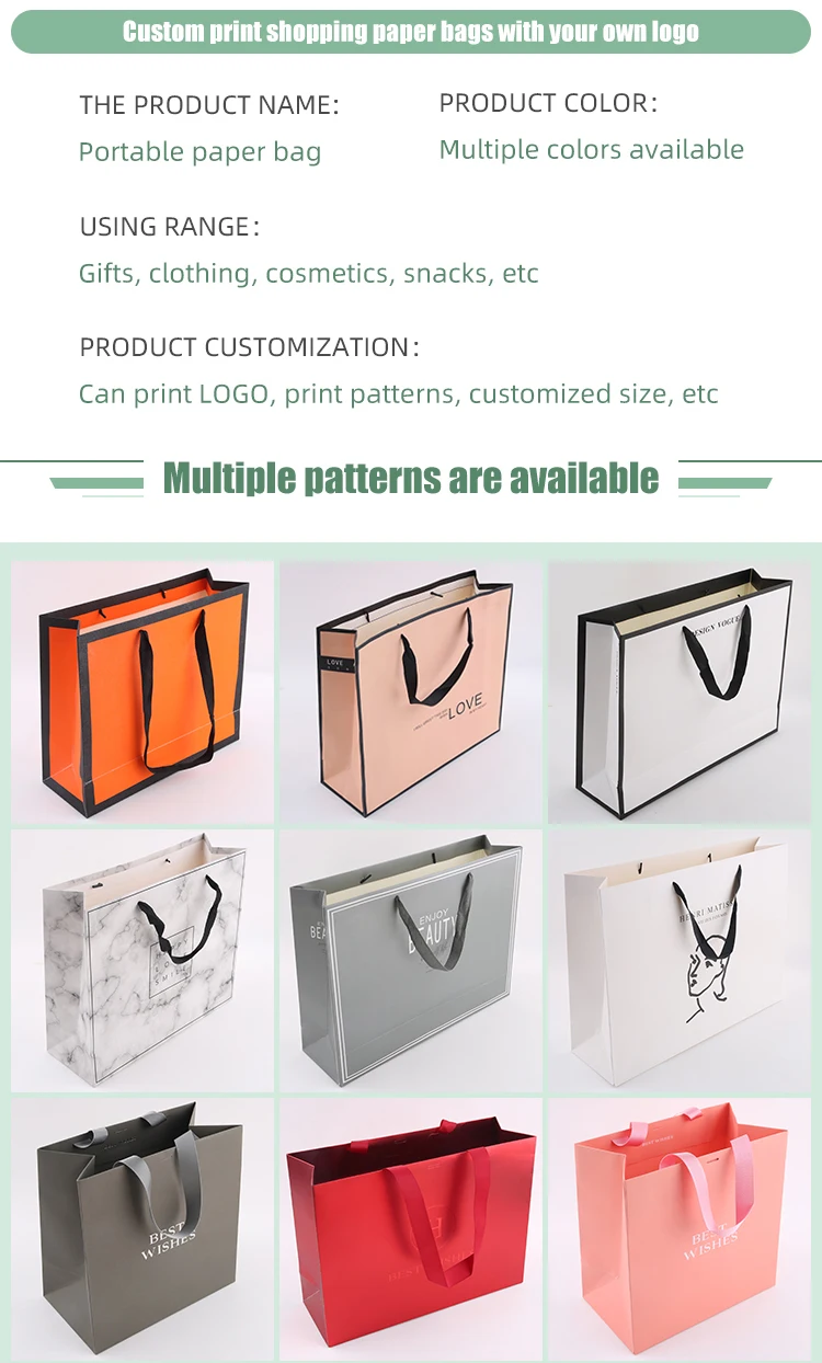 Retail Wedding Gift Paper Bag Wholesale Price Cardboard Ribbon Handle