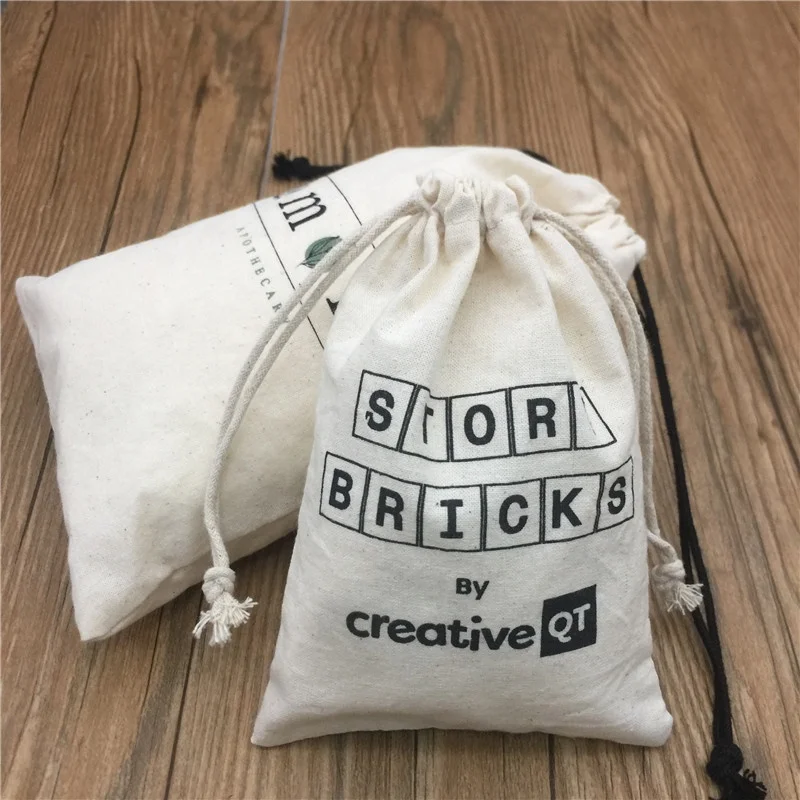 Eco-friendly Small Cotton Drawstring Pouches 4''x6'' (10x15cm) 100% Cotton Muslin Pouch for Diamonds, Soaps, Jewelry, Diva Cup