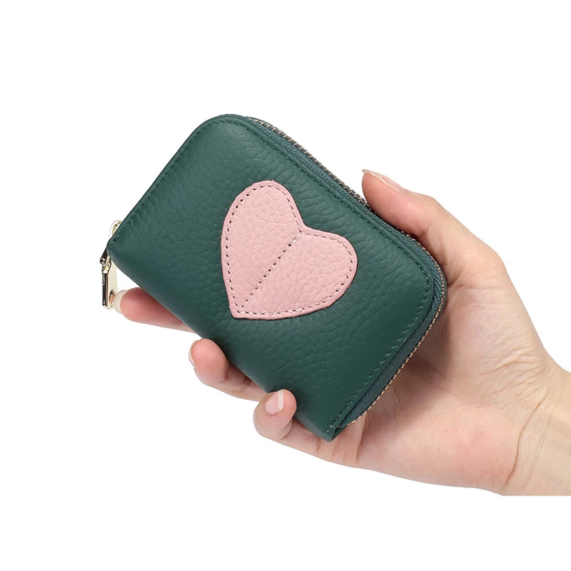 Модный женский кошелек с RFID-блокировкой на молнии маленький короткий из натуральной кожи