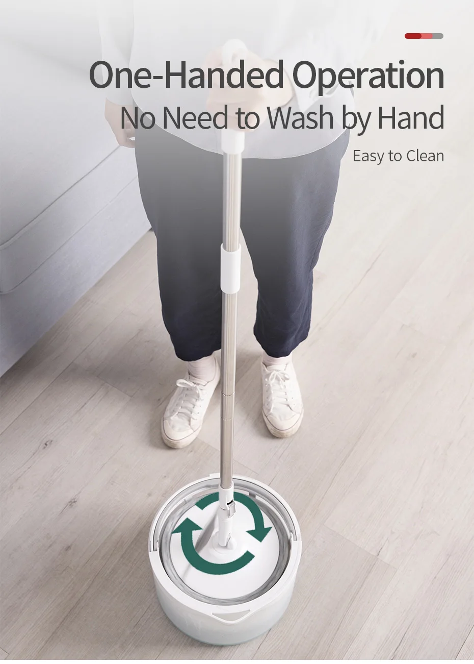 360 Rotation Microfiber Lazy Spin Mop Bucket Set Dirty Clean Water Separation Bucket
