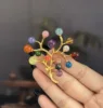 Multi Crystal Brooch