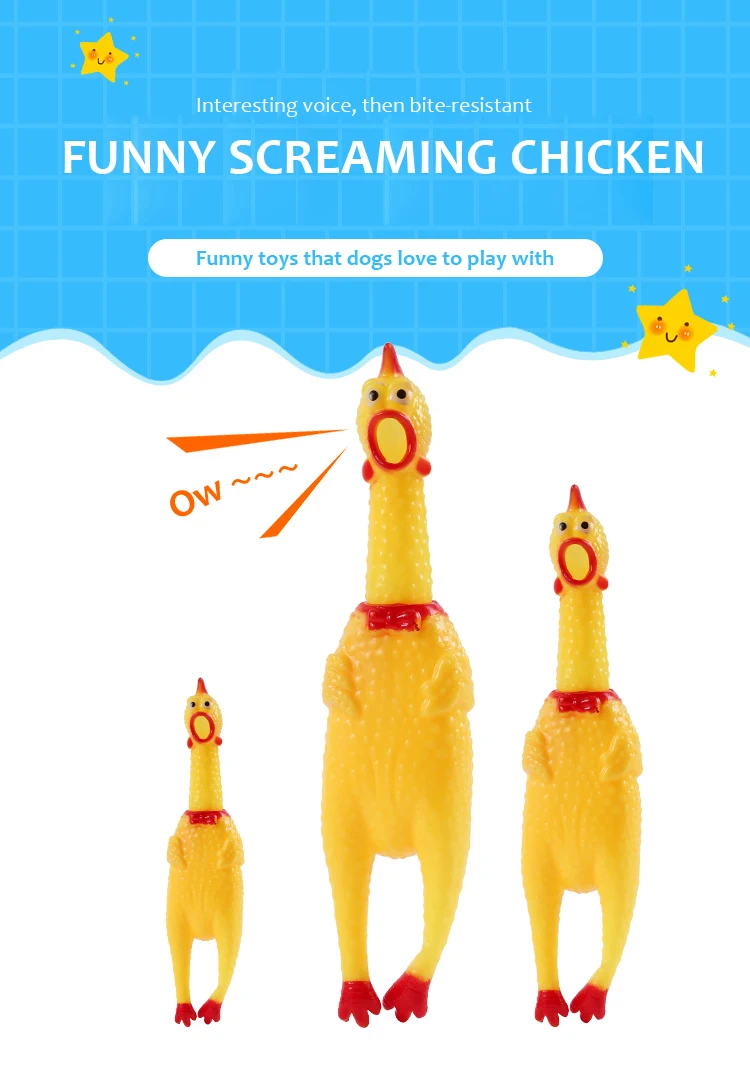Factory Wholesale Price Screaming Chicken Squeaky Pet Rubber Chicken
