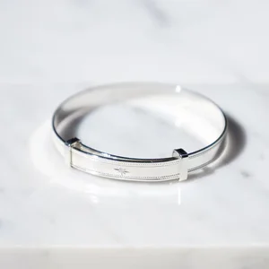 Customized 925 Silver Baby Name Bangles for Baby Birthday Gift Jewelry Personalized Baby Bangle for  Boys Girls