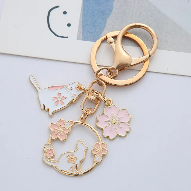 Cat Rabbit Bunny Keychain Women Men Cherry Keyring Car Bag Flower Pendent  Charm Key Holder Accessories - Jewelry & Accessories - Temu Belgium