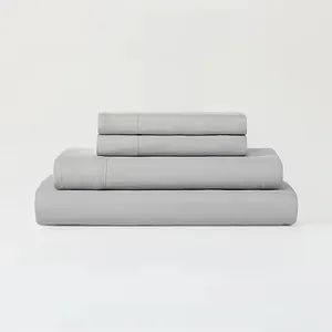 Solid Color Woven 200TC Modern Linen Duvet Cover Set All-Season 4-Piece 100% Linen Bedding Bed Sheet and Pillowcase Set