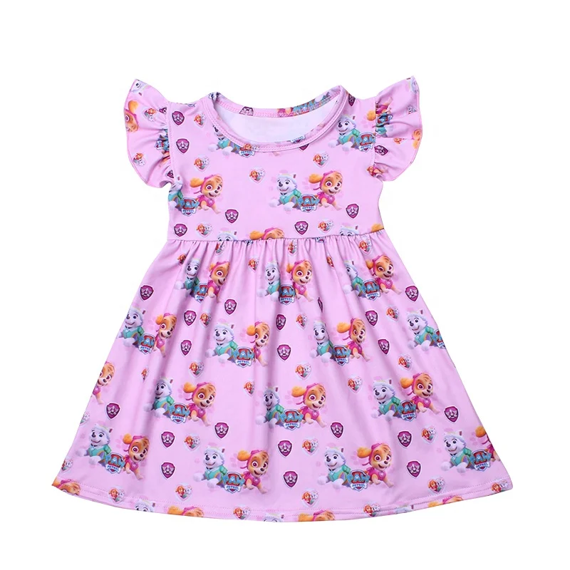 Robe D Ete Pour Bebes Filles Avec Des Imprimes De Chien Tenue De Fete A Volants Vetements Princesse Vente En Gros Nouvelle Collection Buy Derniere Robe De Perle De Mode Pour Bebe Fille Avec Des Volants Conception