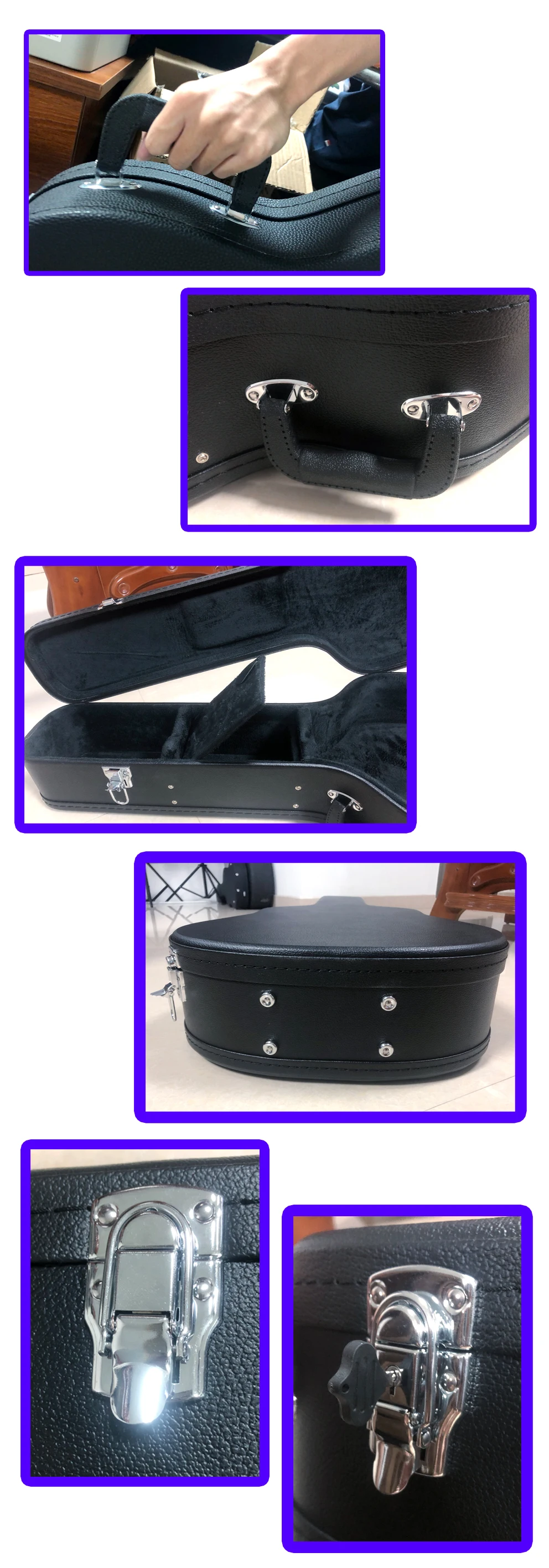 Fashion Highquality Leather Guitar Bag Hardshell Caser Accessories