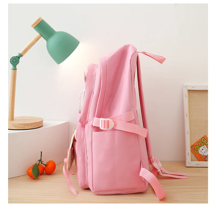 2022 fashion new pink 5pcs/set children's schoolbag animal card girl schoolbag youth schoolbag set