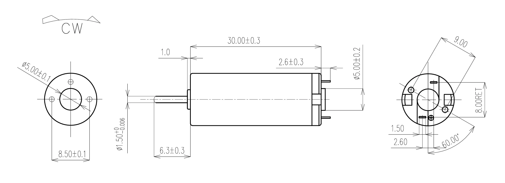 SCFR-1230 3.7V Micro DC Motor 14785 RPM 0.441 MN.m with Brush Commutation for Electric Toothbrush & Camera
