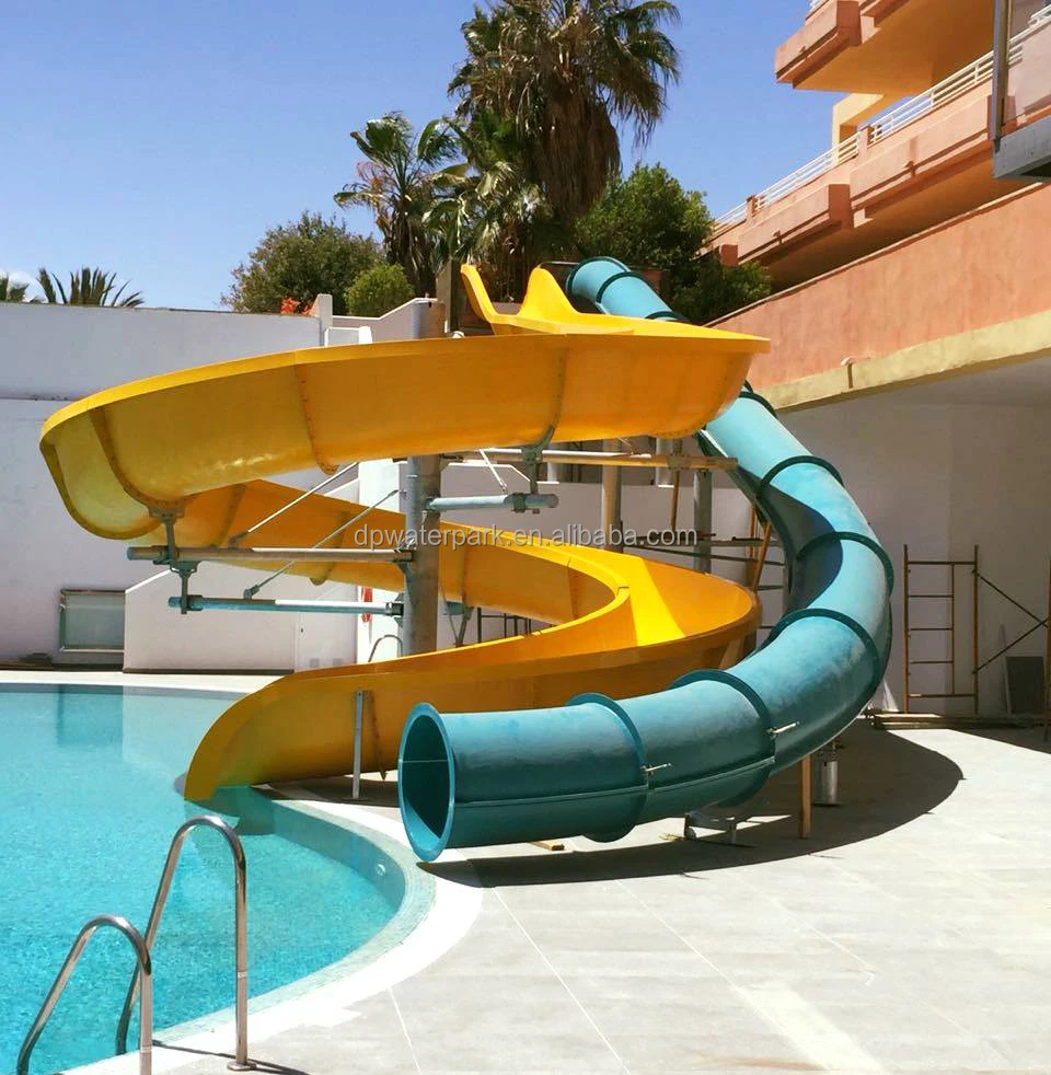 Commercial Fiberglass Water Park Slide with 6-10mm Thickness and 12 Months Warranty for Over 6 Years Service Life
