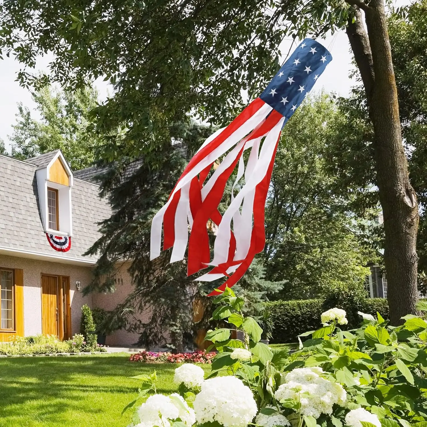 40 Inch American Flag Windsock Wind Spinners Patriotic