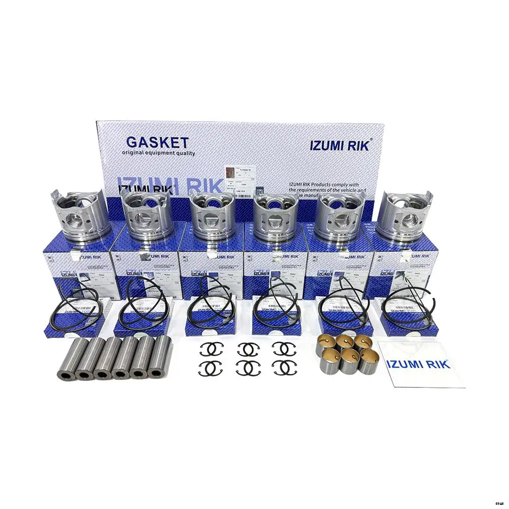 Heavy Duty Engine Parts IZUMI RIK Piston & Piston Ring Set for Doosan DEH220-5