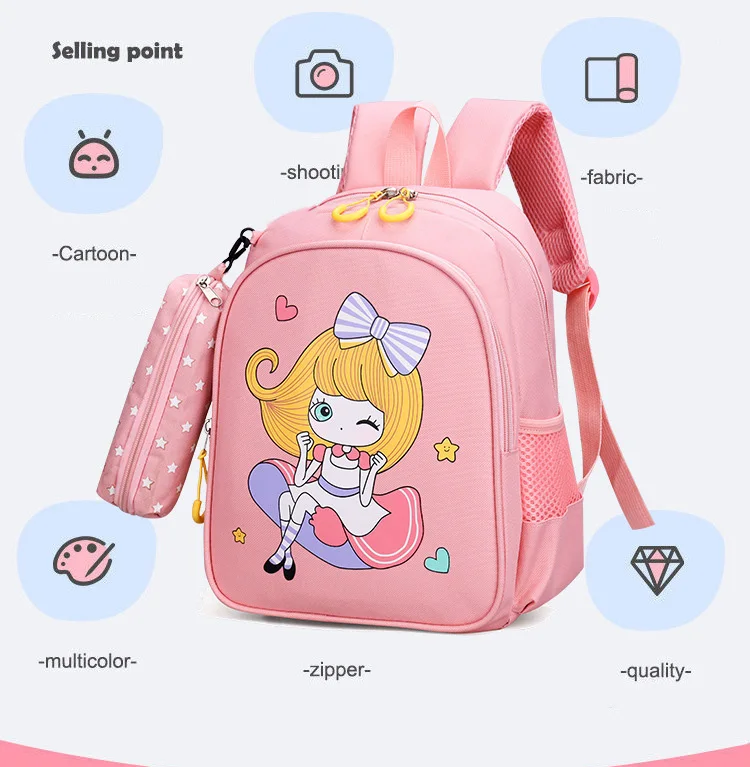 Multi Pocket Multicolor Kids Preschool Backpack With Adjustable Padded