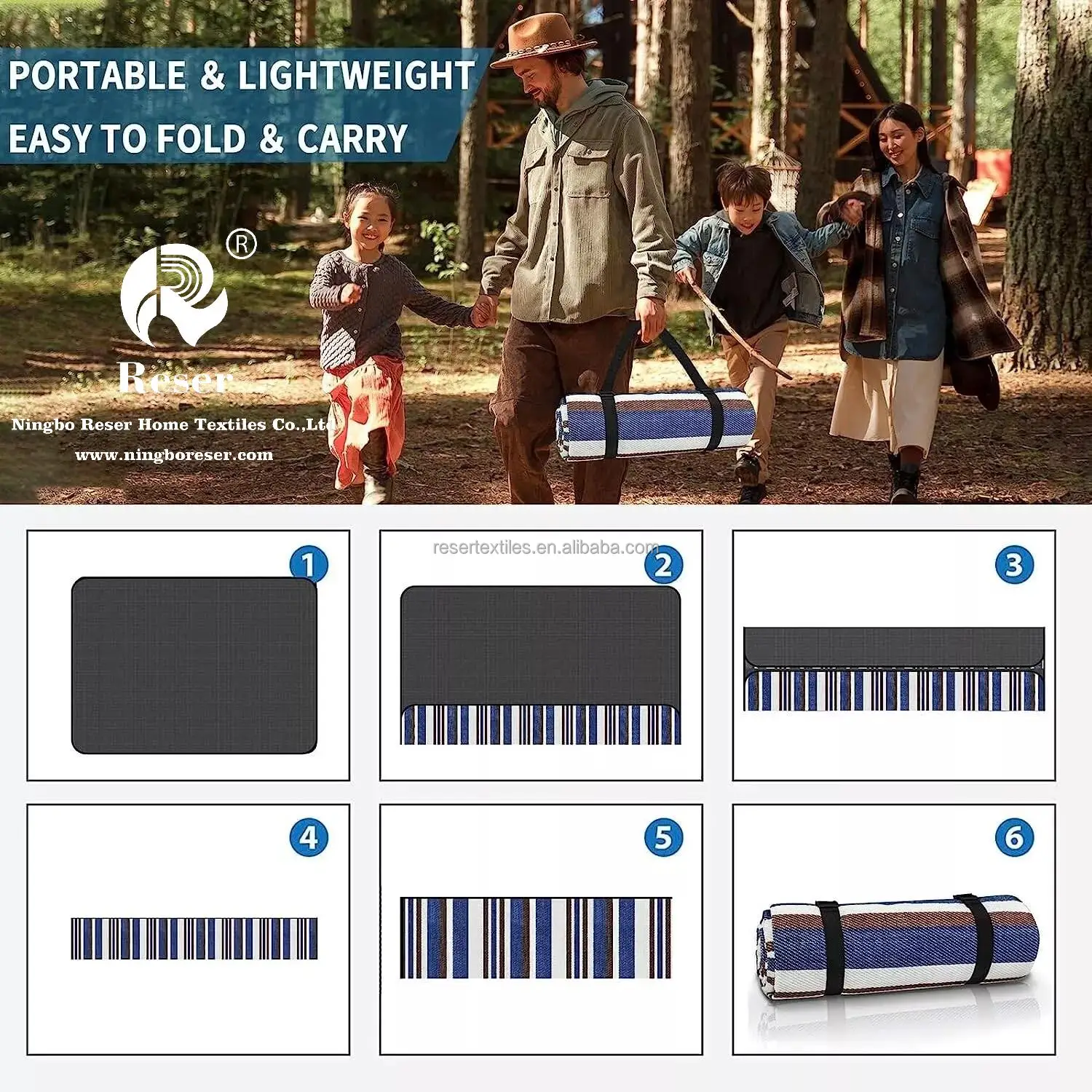 Extra Large 59''x78.7'' Dual-Layer Picnic Mat Waterproof Foldable Blanket for Outdoor Adventures