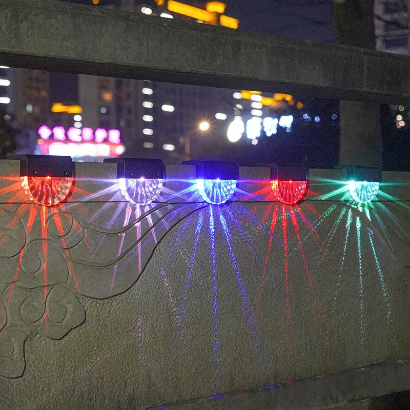 Светодиод солнечная энергия красочный теплый белый лестничная лампа подходит для наружного сада украшения двора ступенчатого ограждения настенный светильник