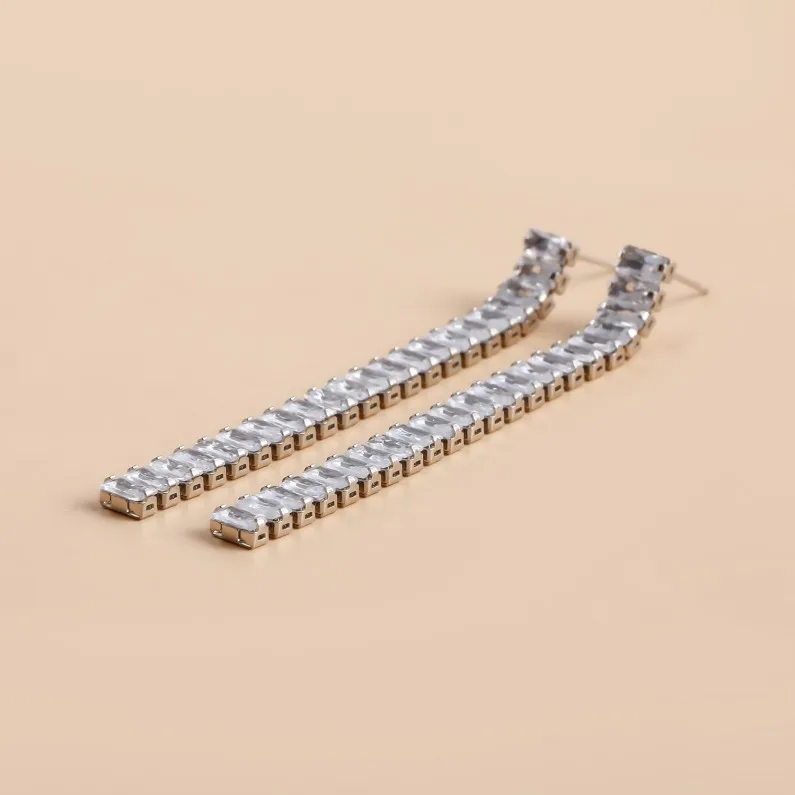 Creative and High-end Crystal Zirconium Necklace New Feminine Adjustable Bracelet and Earring Set Diamond Necklace
