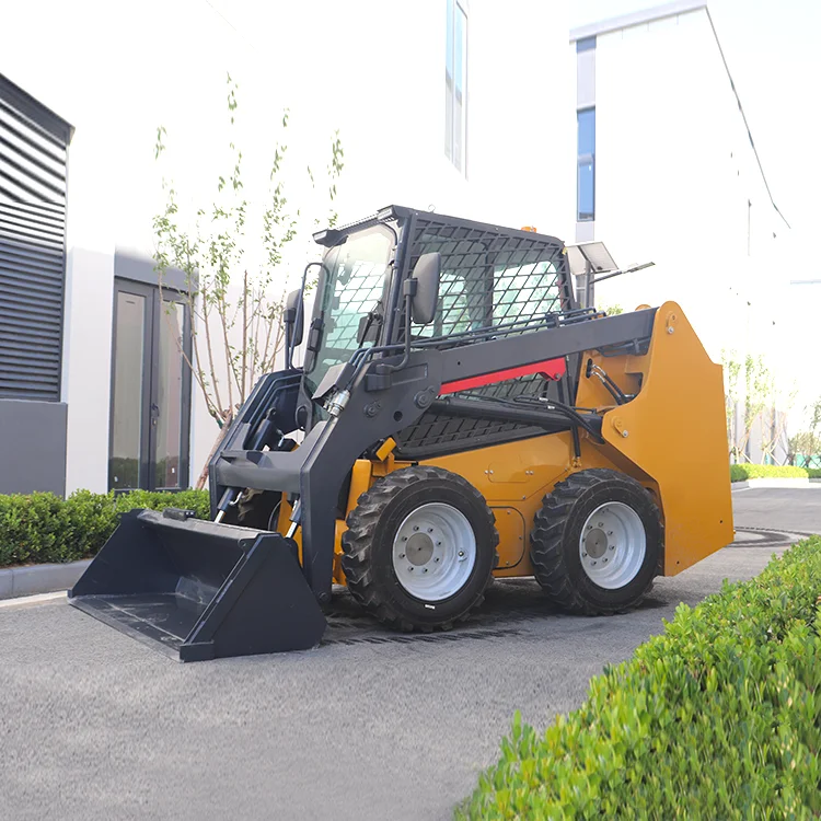 Ilmainen toimitus Kiinan tehtaasta Kotitalous Maatila Puutarha Ajettava Mini skid steer loader CE-sertifikaatilla