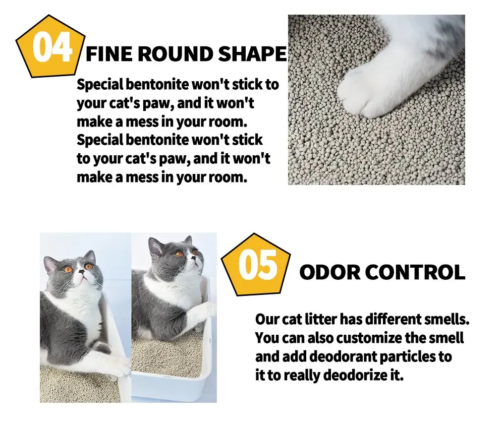 Agglomeration Bentonite Cat Litter Super Absorption Cat Sand - Buy Ball ...