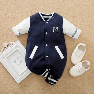 Boys' 100% Cotton One-Piece Suit Cute Casual Baseball Uniform & 2pcs Set for Autumn Going Out & Baby Clothes