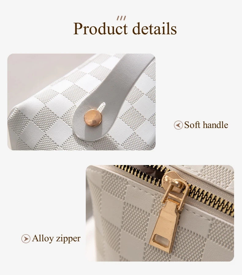 Fashion Open Flat Toiletry Bag Portable Trellis Design Pu Travel Makeup ...