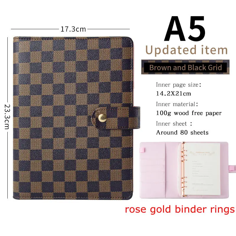 💘 Luxury Checkered/Quilted A5 A6 Agenda Binder Planner Journal Notepad  Gift