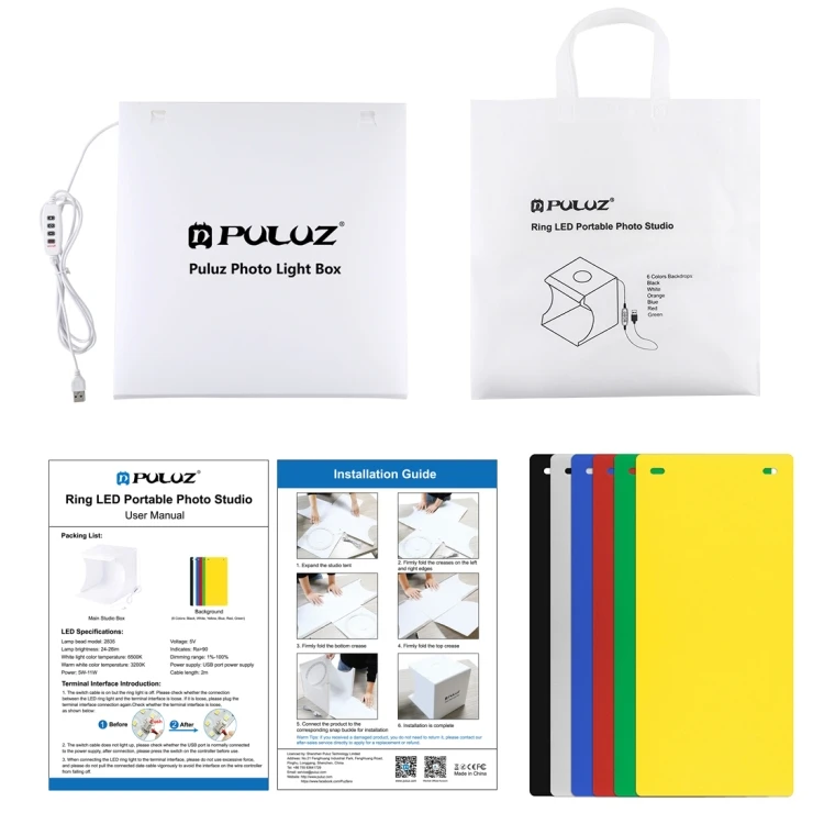 PULUZ Mini Photo Studio Box 30cm Boite a Lumiere Photo Box Portable Light Box Photographie