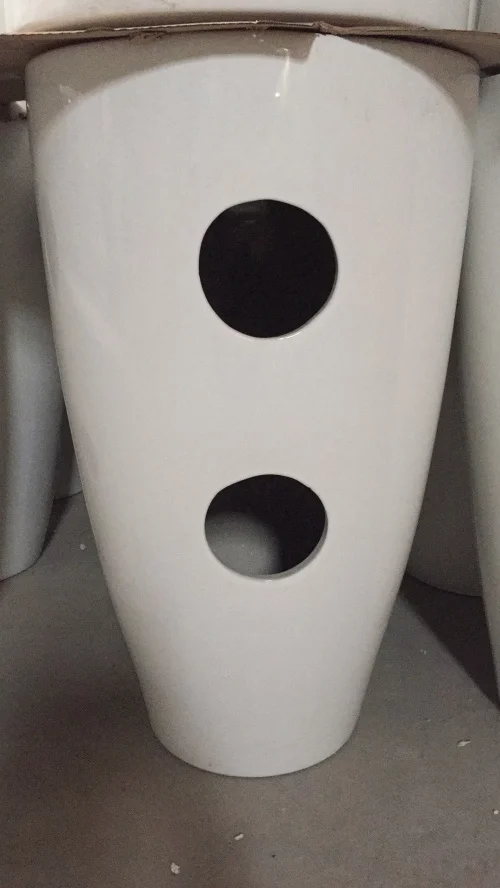 Economic Freestanding Ceramic Basin  Round Hand Wash Basin Bathroom Pedestal Sink For Office Building