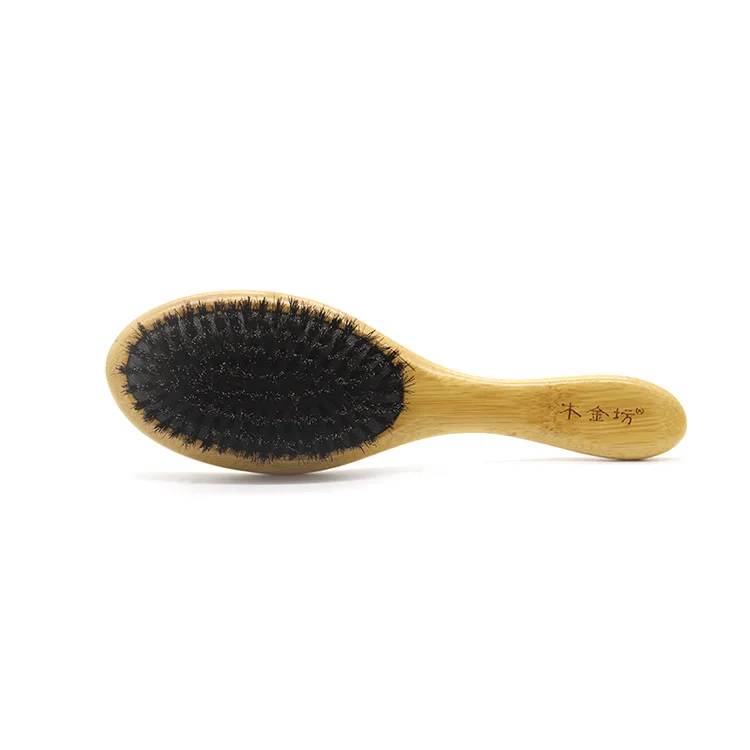 Natural Boar Bristle Hair Brush Massage Comb Anti-static Hair Scalp Paddle Beech Wooden Handle Styli