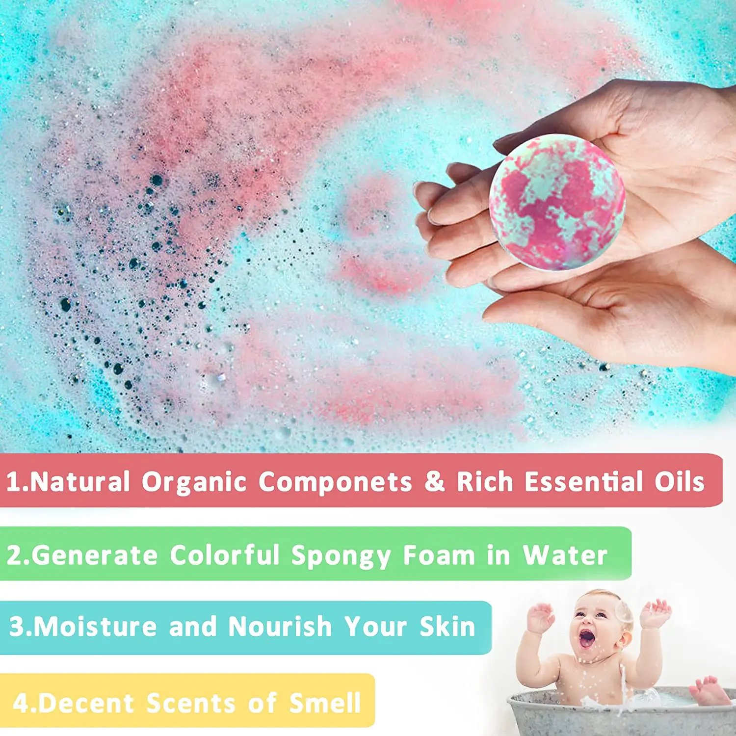 Unicorn Organic Bath Bombs With Surprise Bracelets Jewelry Inside For Kids Girls Birthday Gifts