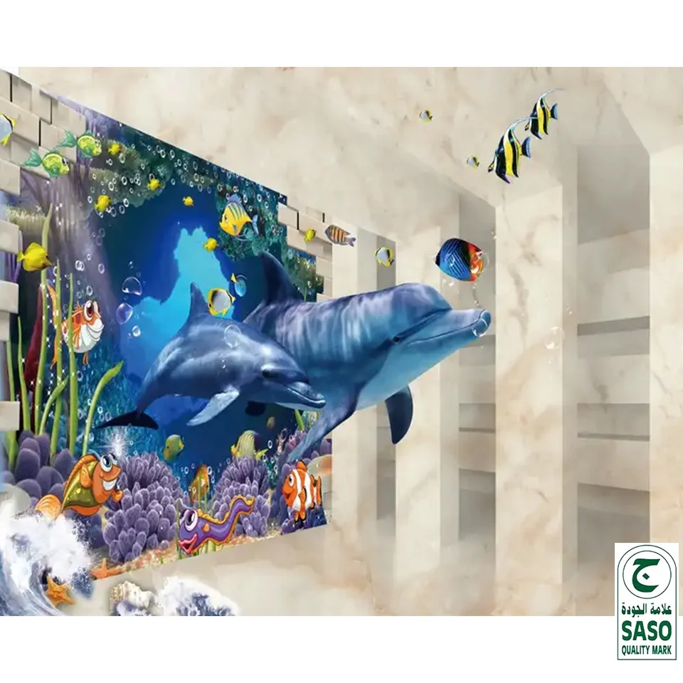 Customize Size Pattern 3d Ink Jet Printed Picture Decoration Ceramic Wall Floor Tiles Bathroom Design 3d Flooring Tiles