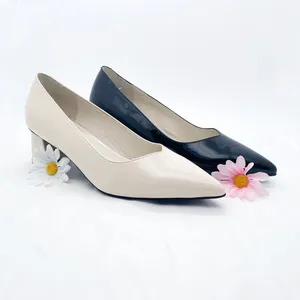 Fashion Trend Wholesale Shoe Factory  100% Genuine Leather Heels Shoes for Women