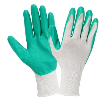 GD3001 13 Gauge Anti-Slip Safety Work Gloves Nylon Polyester Liner Nitrile Coated Rubber Dipped Coating Nylon Polyester Liner