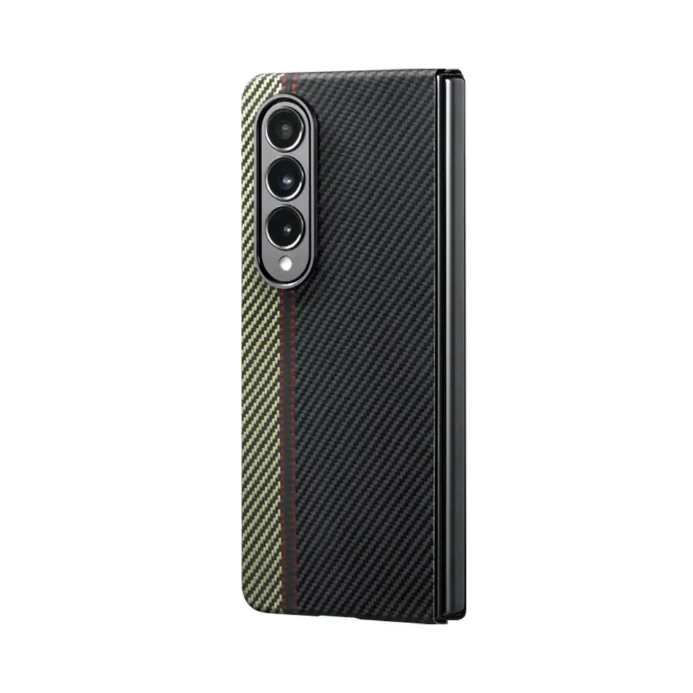 Carbon Fiber Phone Case For Samsung Galaxy Z Fold5 Fold4 Fold3 Fold2 Simple Business Slim Shockproof Cover SJK488 Laudtec factory