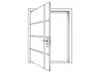 Puerta con bisagra lateral