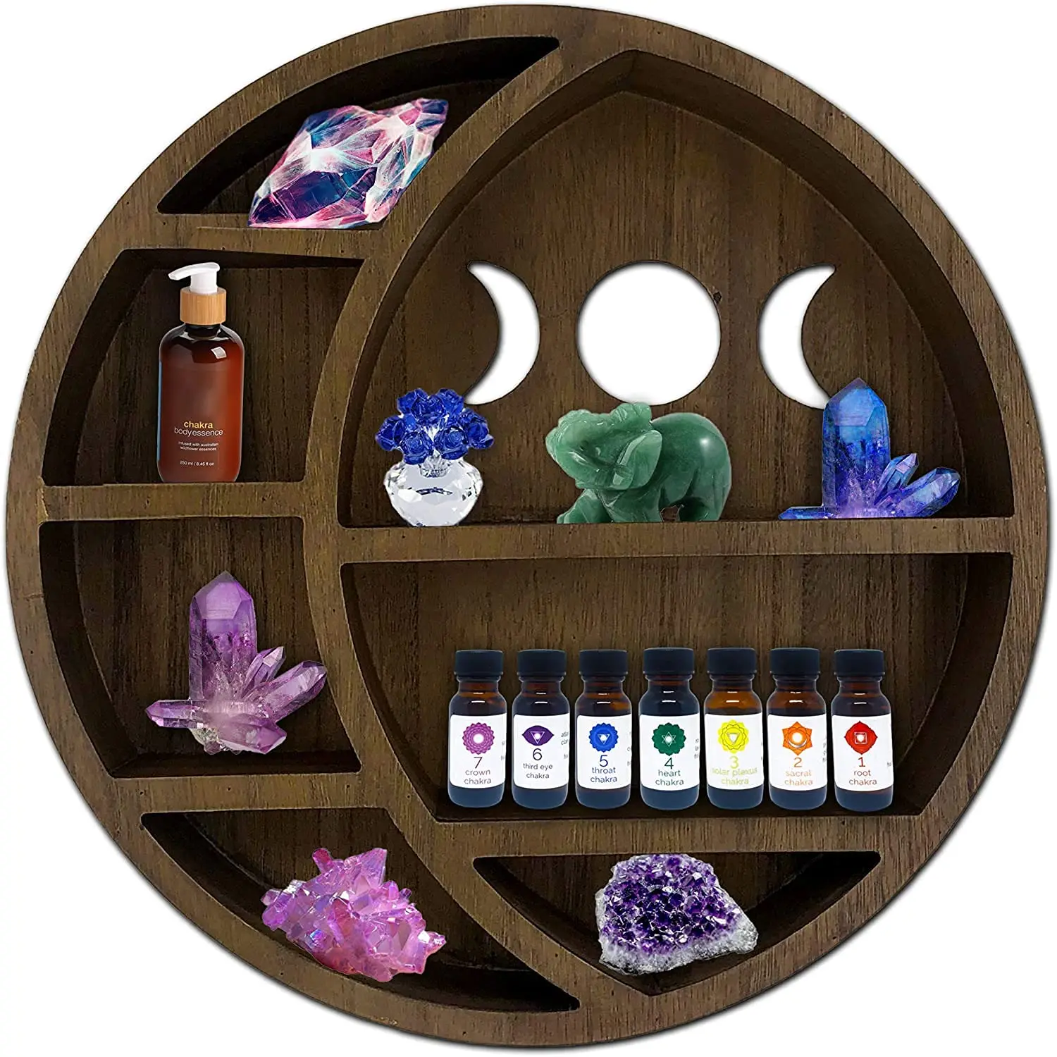 Винтажный домашний декор полки в форме Луны деревянный орнамент стеллаж для хранения Настенный Декор для дома деревянный полумесяц настенная Полка Шкаф