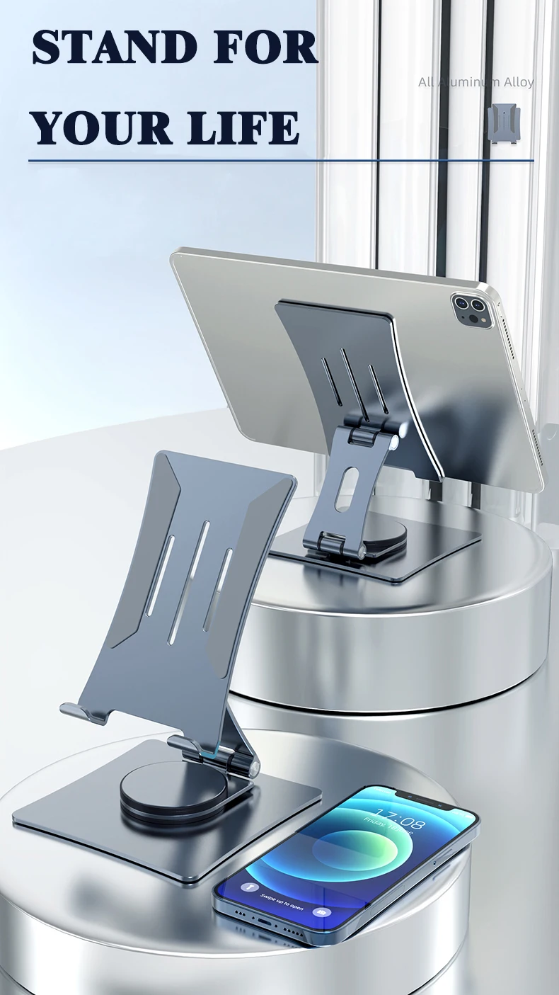 Phone Stand For Computer Aluminum Universal Mobile Stand for iPad & Phone-Flexible Adjustable ...
