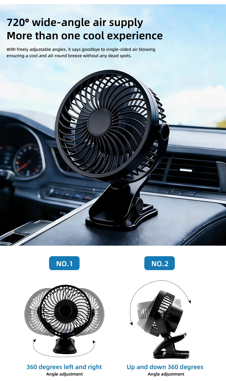 Usb Mini Clip Fan, Plastic, 4000mAh, Portable - detail 6