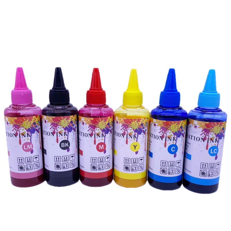 100ML Bottle Premium Refill Sublimation Ink Compatible for Epson 6 Color Inkjet Printer Printing Sublimation Ink