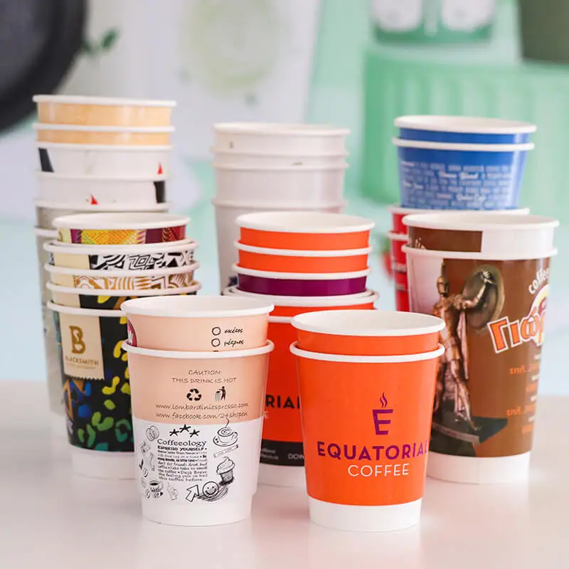 Custom Printed Coffee Cups Paper Cup 8oz For Airlines