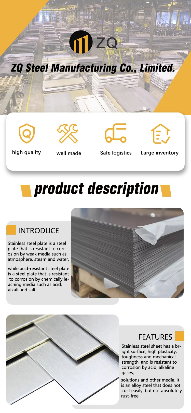 Stainless Steel Sheet Metal,304 304lstainless Steel Plate / 304stainless Steel Sheet 201 430 316