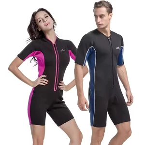 High Quality Free Diving Comfortable Short Sleeve One-piece Unisex 2MM Neoprene Diving Suit Wetsuit for Women Men