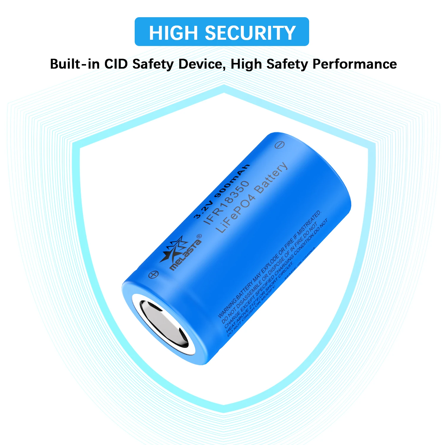 Grade A Rechargeable Cylindrical Batteries Ifr 18350 Lifepo4 Battery 3