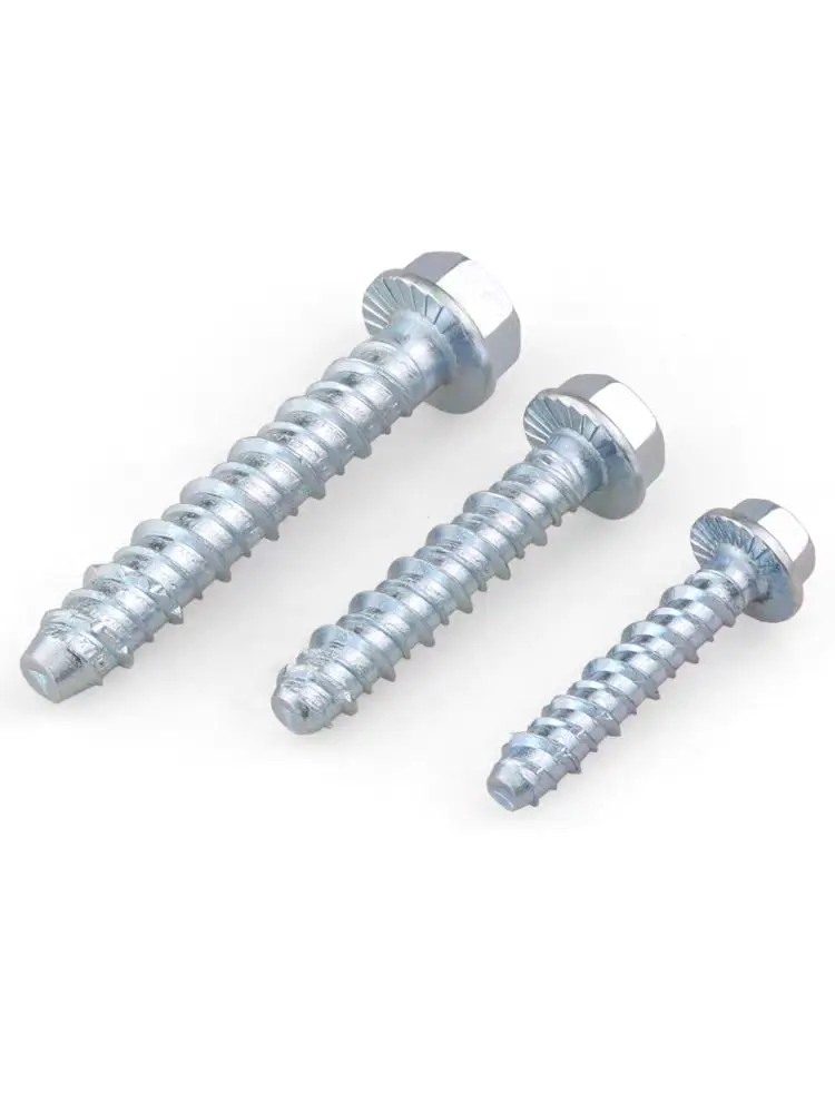 Zinc Plated Self Drilling Drywall Anchors Flange Face Self Threading Concrete Screw for Building Steel Stainless Steel Coarse details