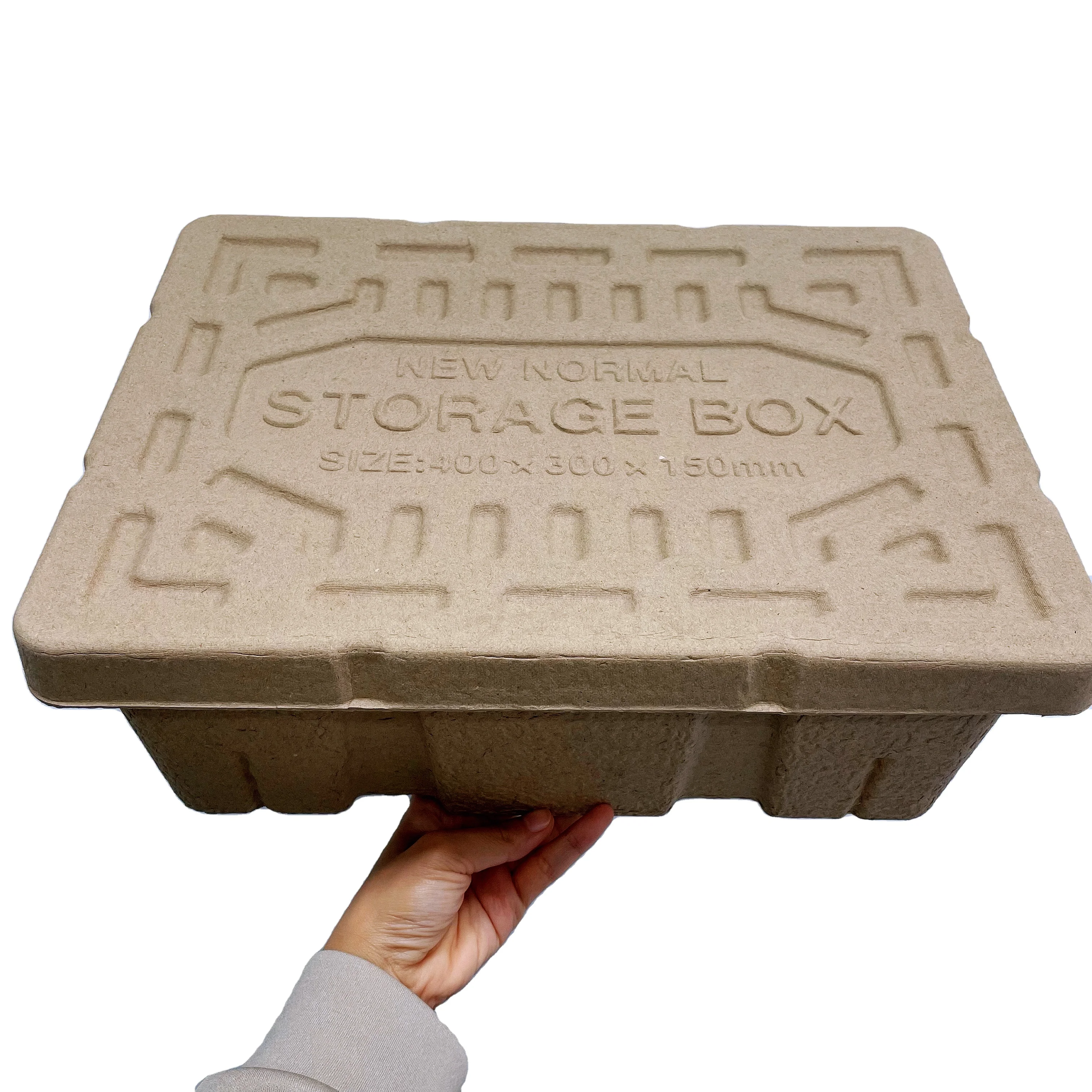Custom Paper Pulp Packaging Container Box Molded Pulp Box with Lid of Recycled Paper Material