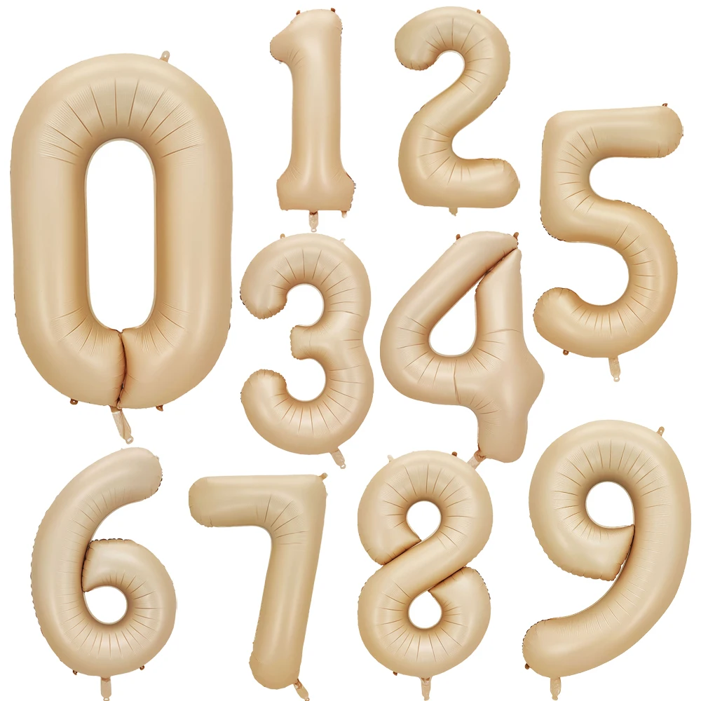 1 шт. 40 дюймов гигантский Матовый кремовый белый фольгированный шар 0 2 3 4 5 6 7 8 9 большие фигурки