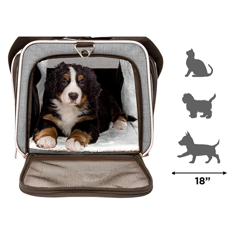 Two Sided Expandable Rolling Pet Carrier On Wheels Airline Approved