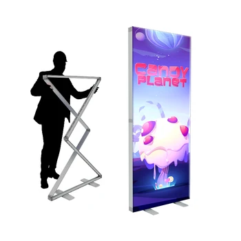 Aluminium Alloy Poster Tension Fabric lightBox Sign Led Backlit Frameless Advertising Foldable Light Box For Indoor