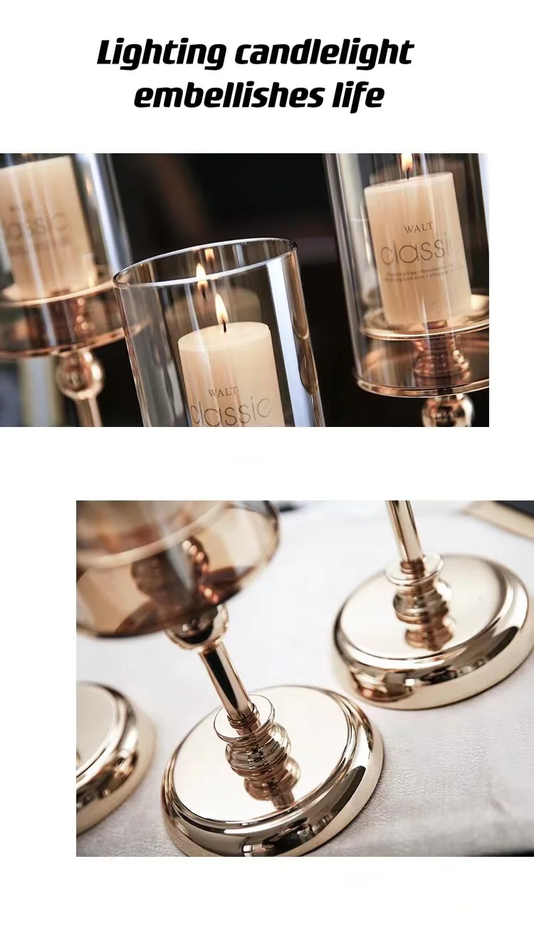 European Luxury Romantic Candle Holder Dinner Pillar Candles Holder