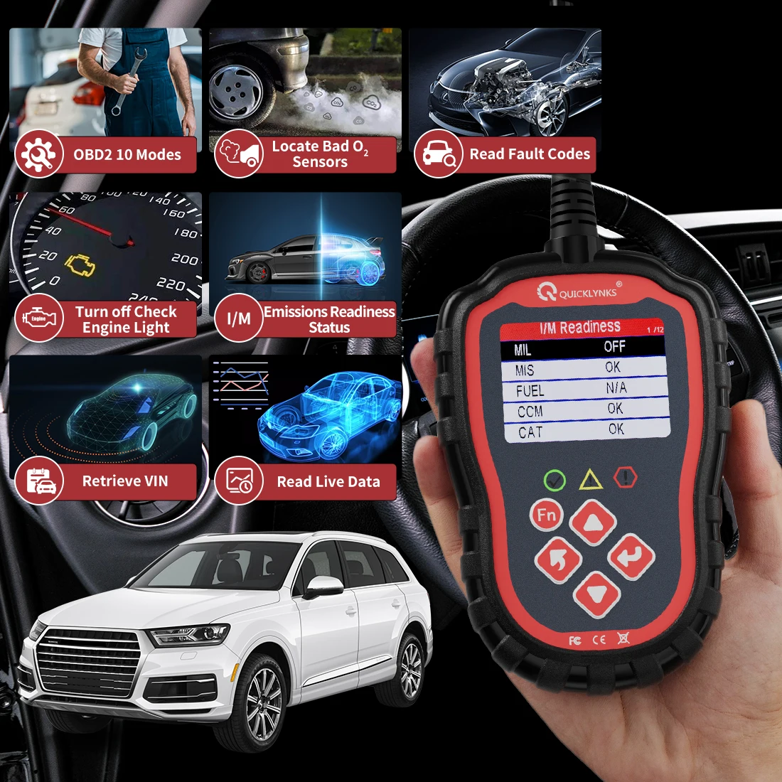 OBD2 Scanner Read and Clear Generic and Manufacturer Codes EOBD OBD2 Diagnosis Tools Car Launch Scanner Auto Diagnostic Tool